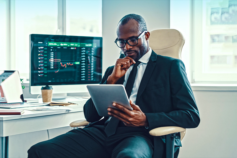 Man with tablet