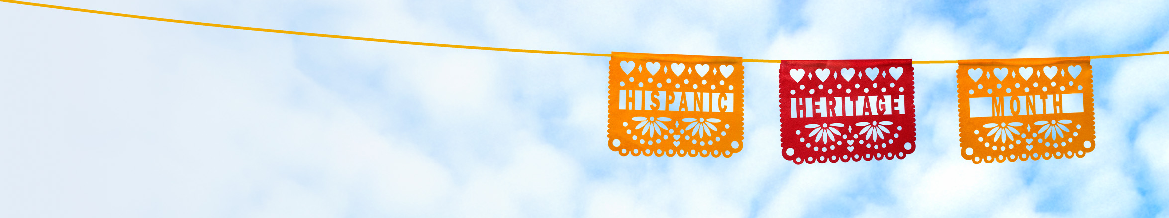 Hispanic Heritiage month banner color yellow and red