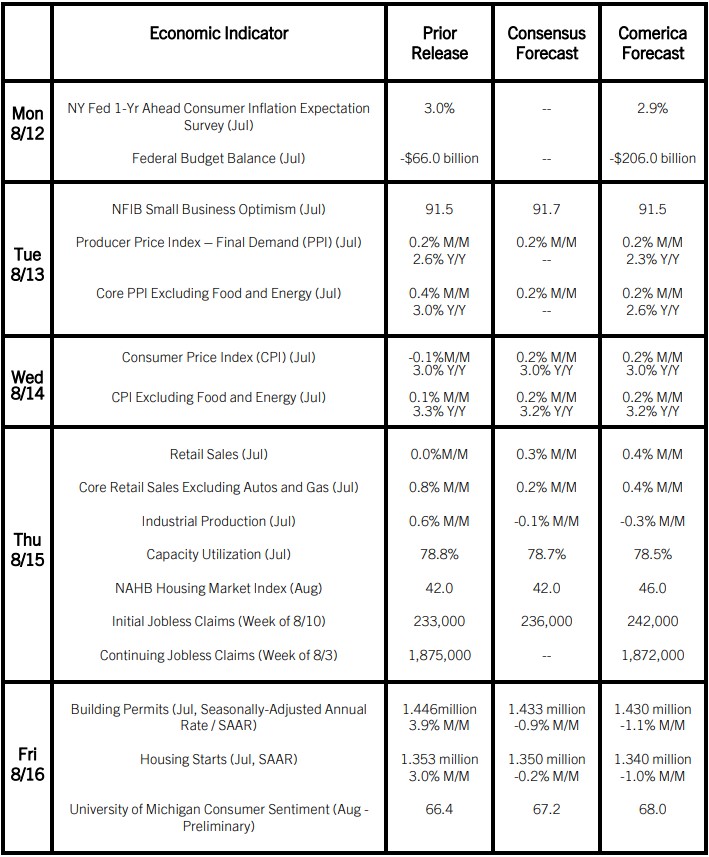 The Week Ahead, August 12, 2024