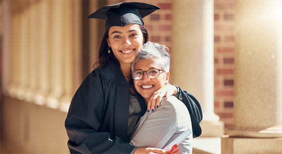 graduate hugging grandmom